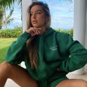 NWT White Fox Set the Standard Hoodie Forest Green